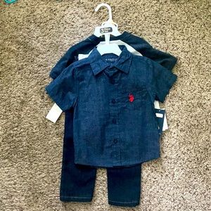 US polo association three-piece to T boys set.